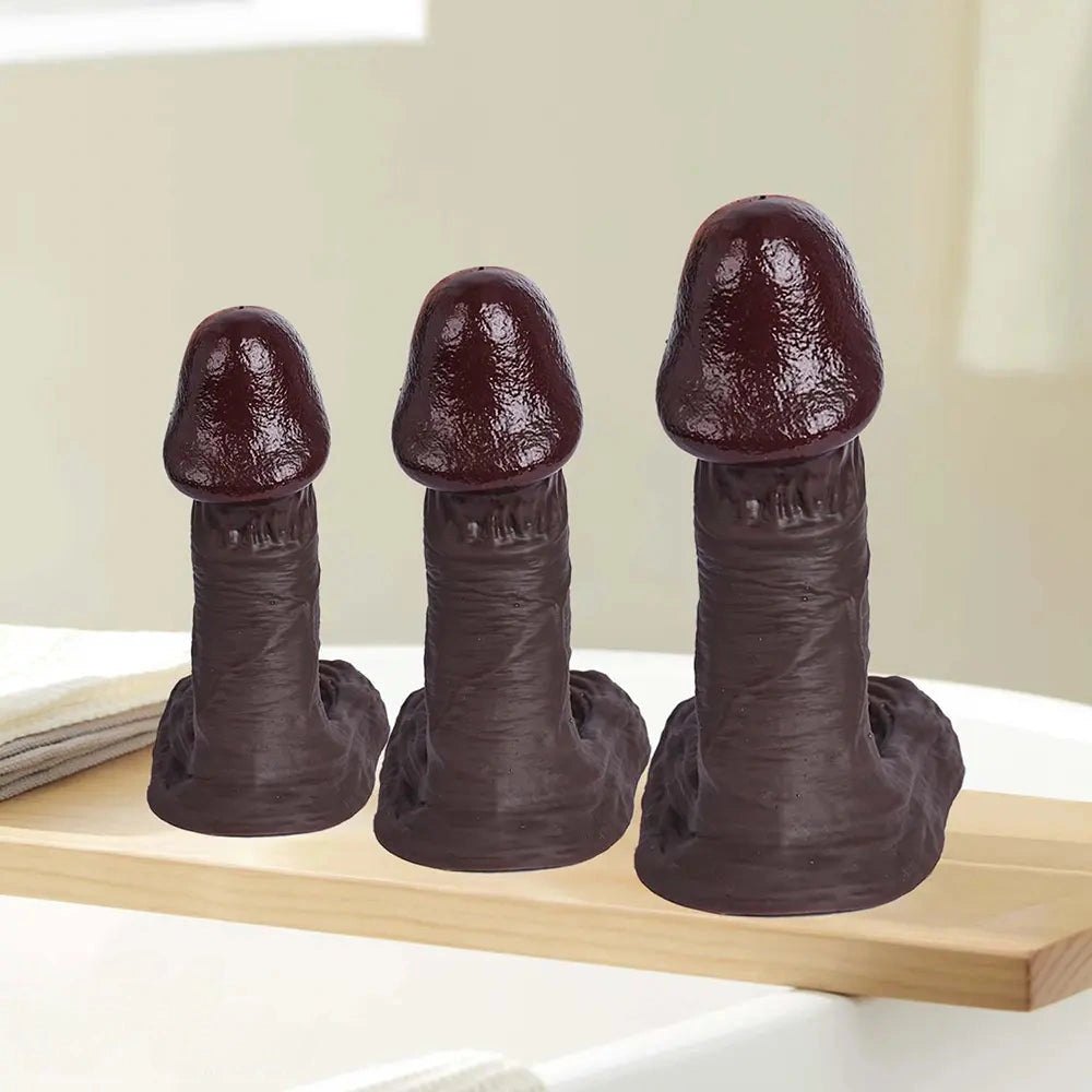 Coffee Silicone Mushroom Head Dildo - Realistic Dildo