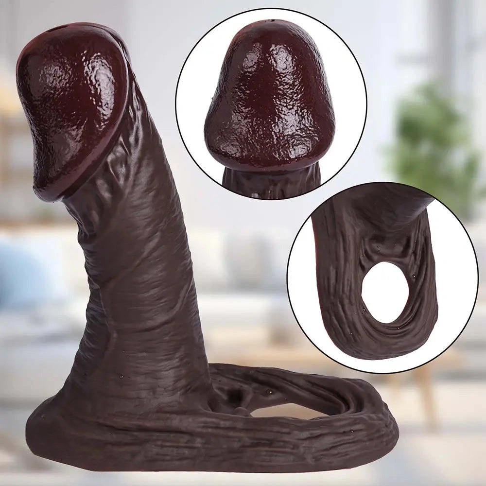 Coffee Silicone Mushroom Head Dildo - Realistic Dildo