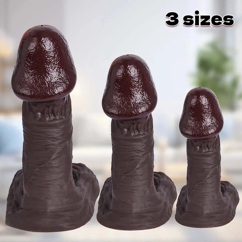 Coffee Silicone Mushroom Head Dildo - Realistic Dildo