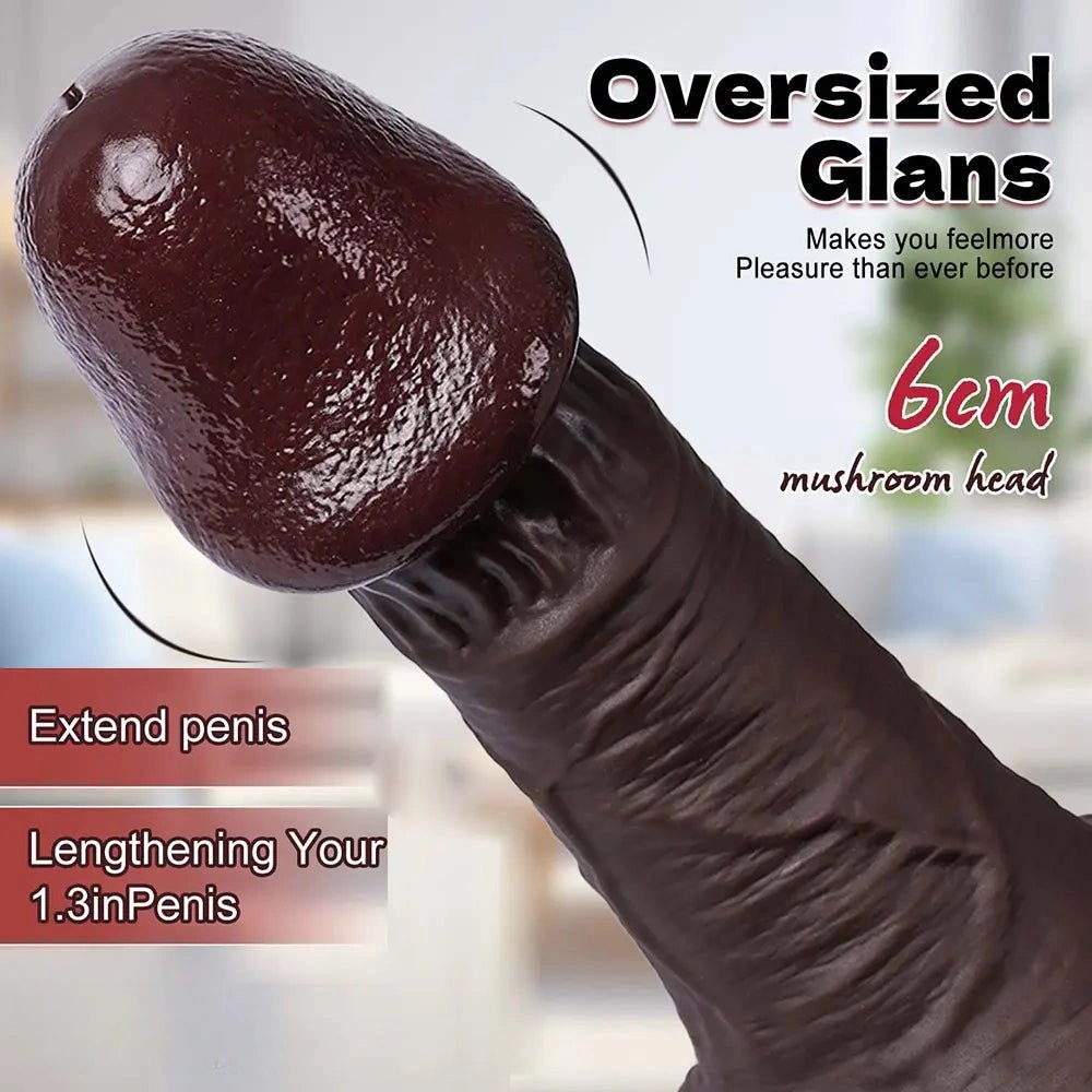 Coffee Silicone Mushroom Head Dildo - Realistic Dildo