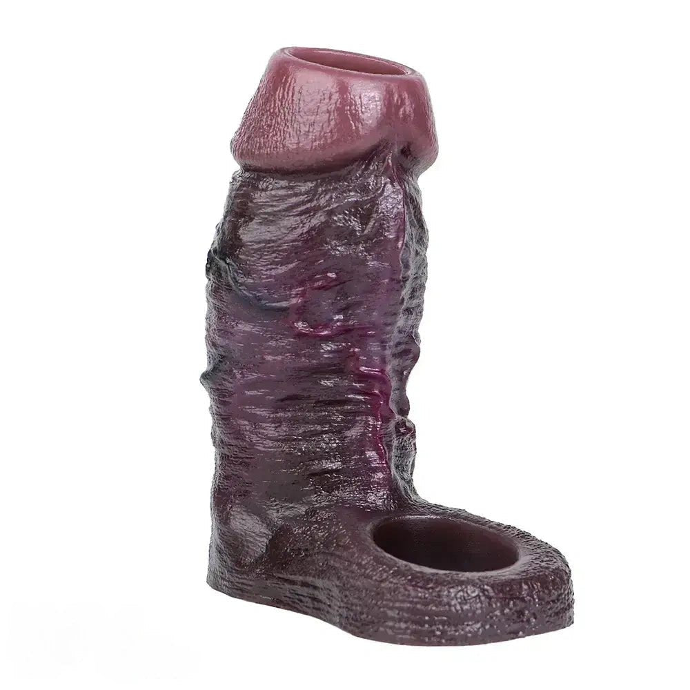 Coffee Extension Penis Sleeve - Realistic Silicone Sleeve