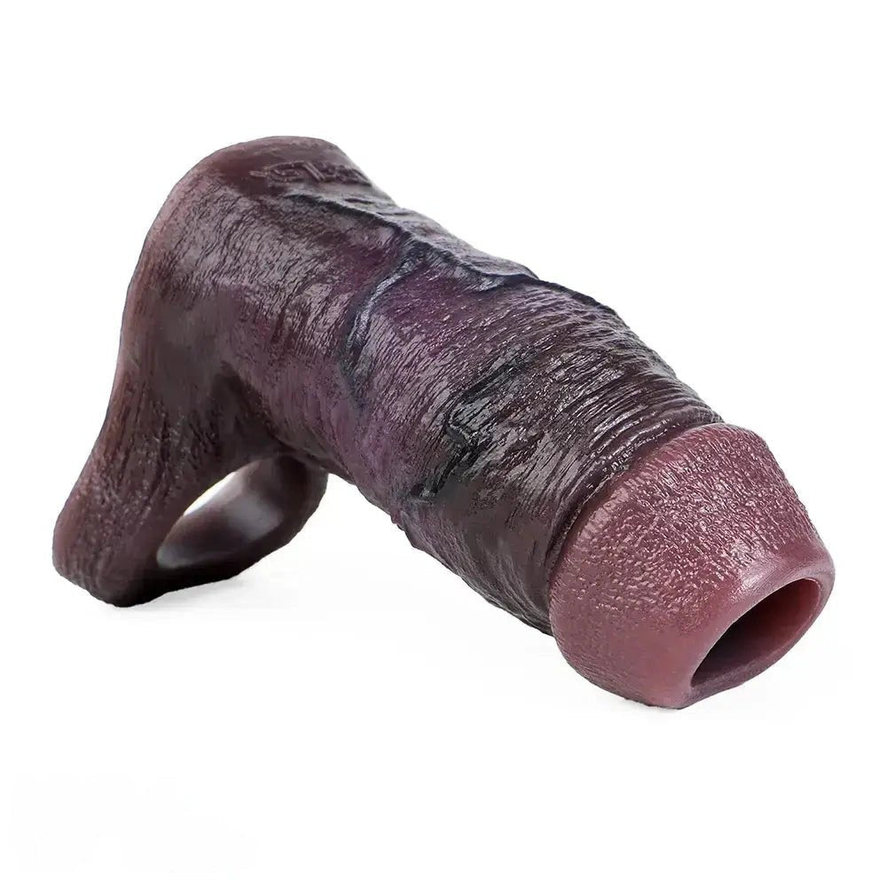 Coffee Extension Penis Sleeve - Realistic Silicone Sleeve