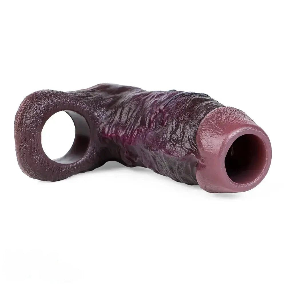 Coffee Extension Penis Sleeve - Realistic Silicone Sleeve