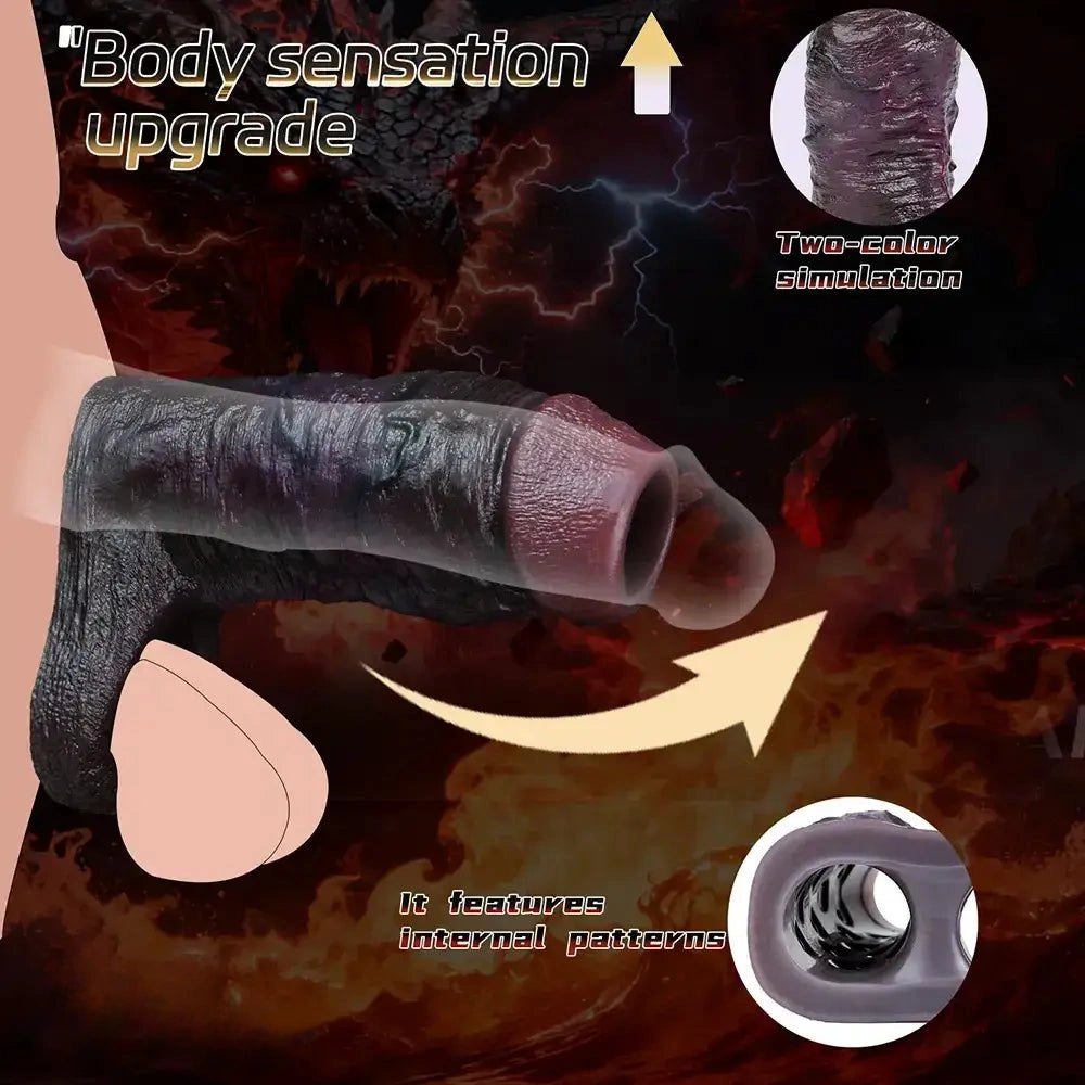 Coffee Extension Penis Sleeve - Realistic Silicone Sleeve