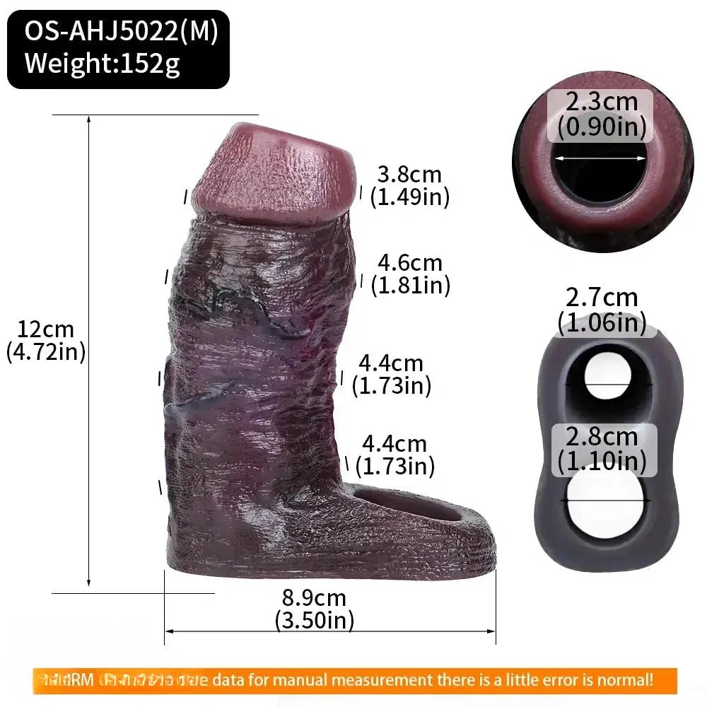Coffee Extension Penis Sleeve - Realistic Silicone Sleeve
