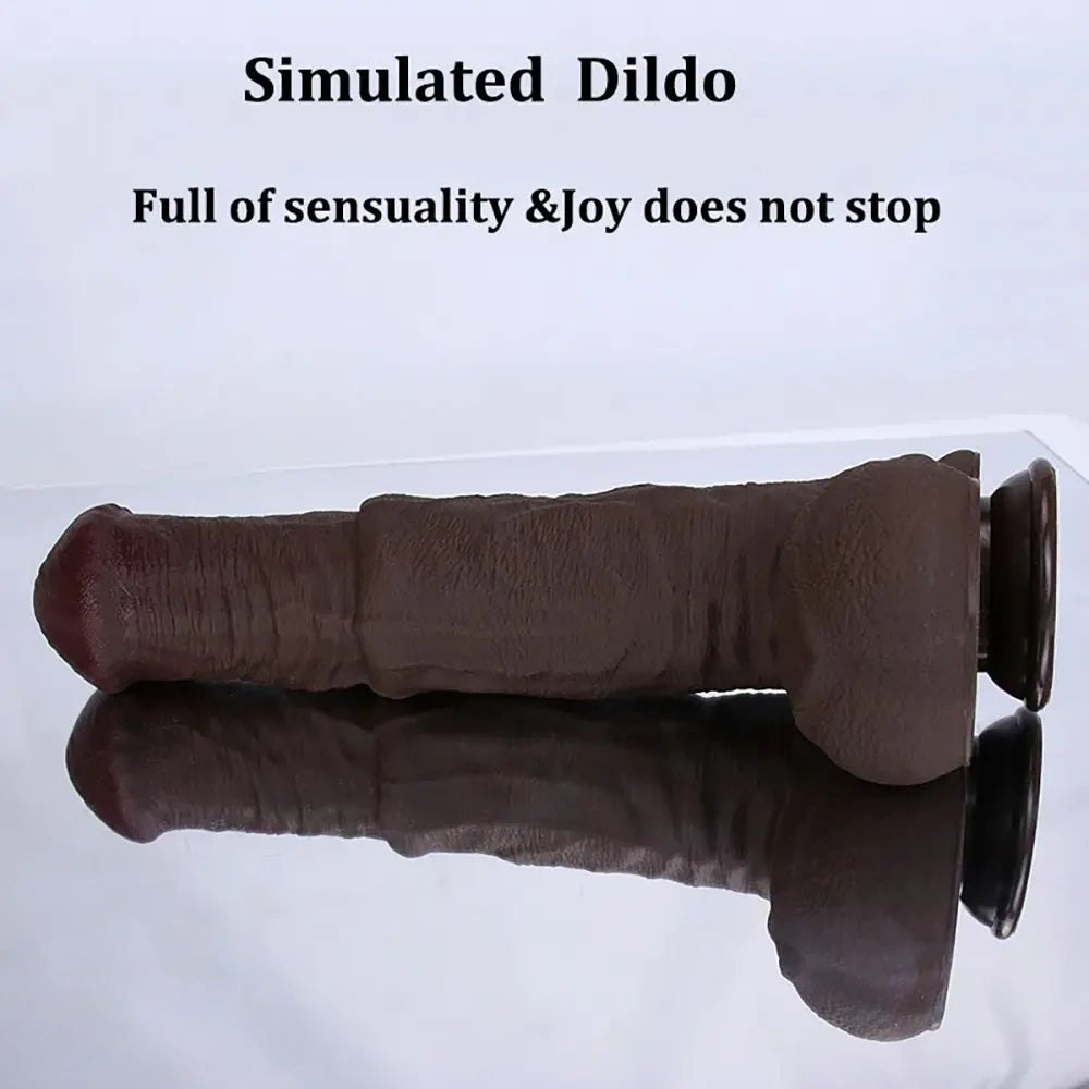 Coffee Silicone XXL Thick Dildo - Large Thick Silicone Dildo