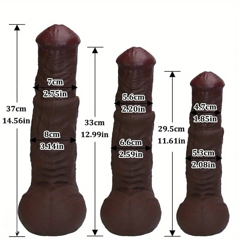 Coffee Silicone XXL Thick Dildo - Large Thick Silicone Dildo