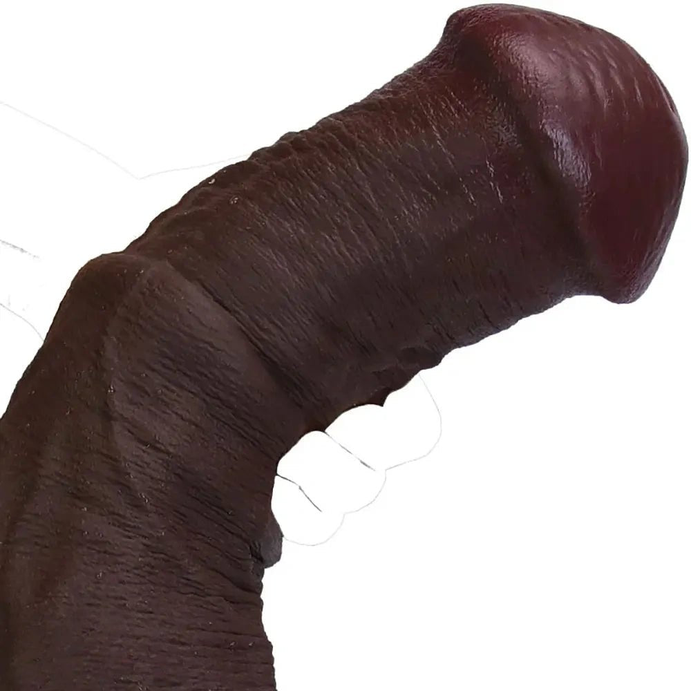Coffee Silicone XXL Thick Dildo - Large Thick Silicone Dildo