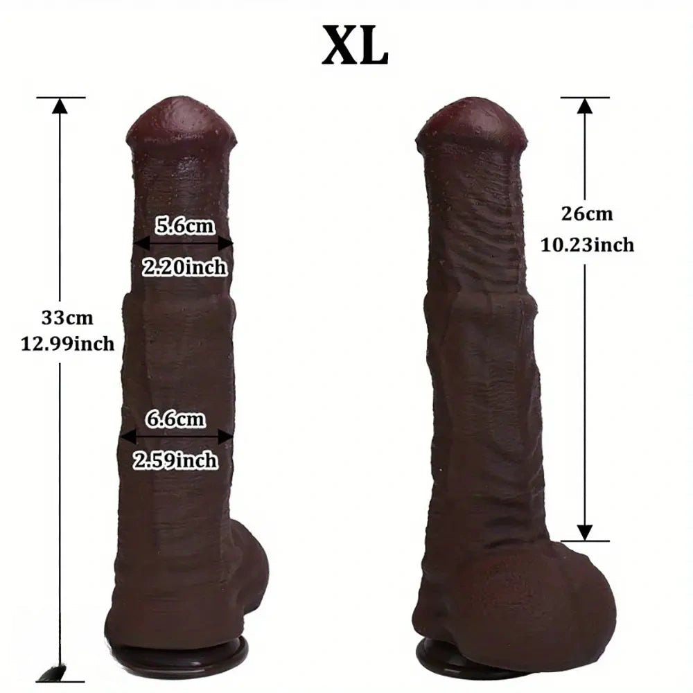 Coffee Silicone XXL Thick Dildo - Large Thick Silicone Dildo