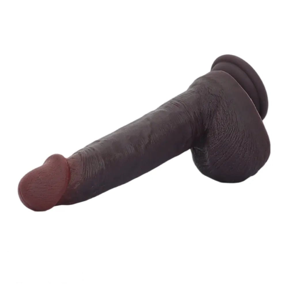 Coffee Suction Cup Dildo 8.67in - Silicone Suction Cup Dildo