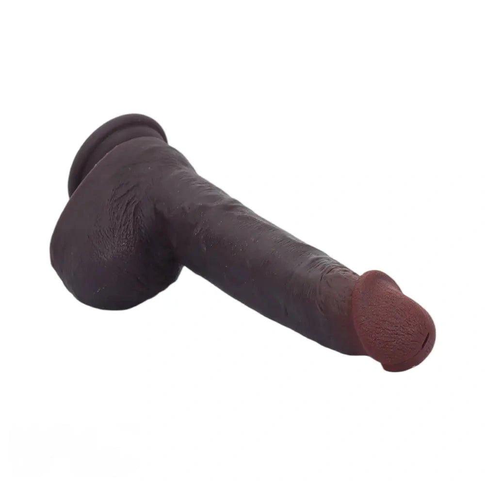 Coffee Suction Cup Dildo 8.67in - Silicone Suction Cup Dildo