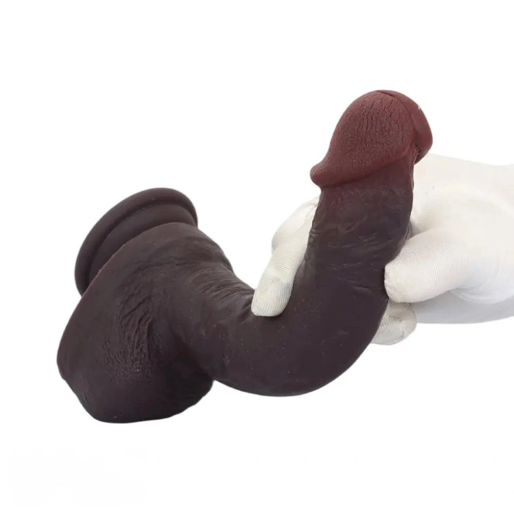 Coffee Suction Cup Dildo 8.67in - Silicone Suction Cup Dildo