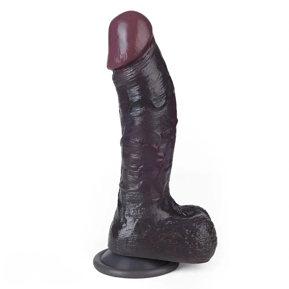 Coffee Suction Cup Dildo 8 In - Silicone Suction Cup Dildo