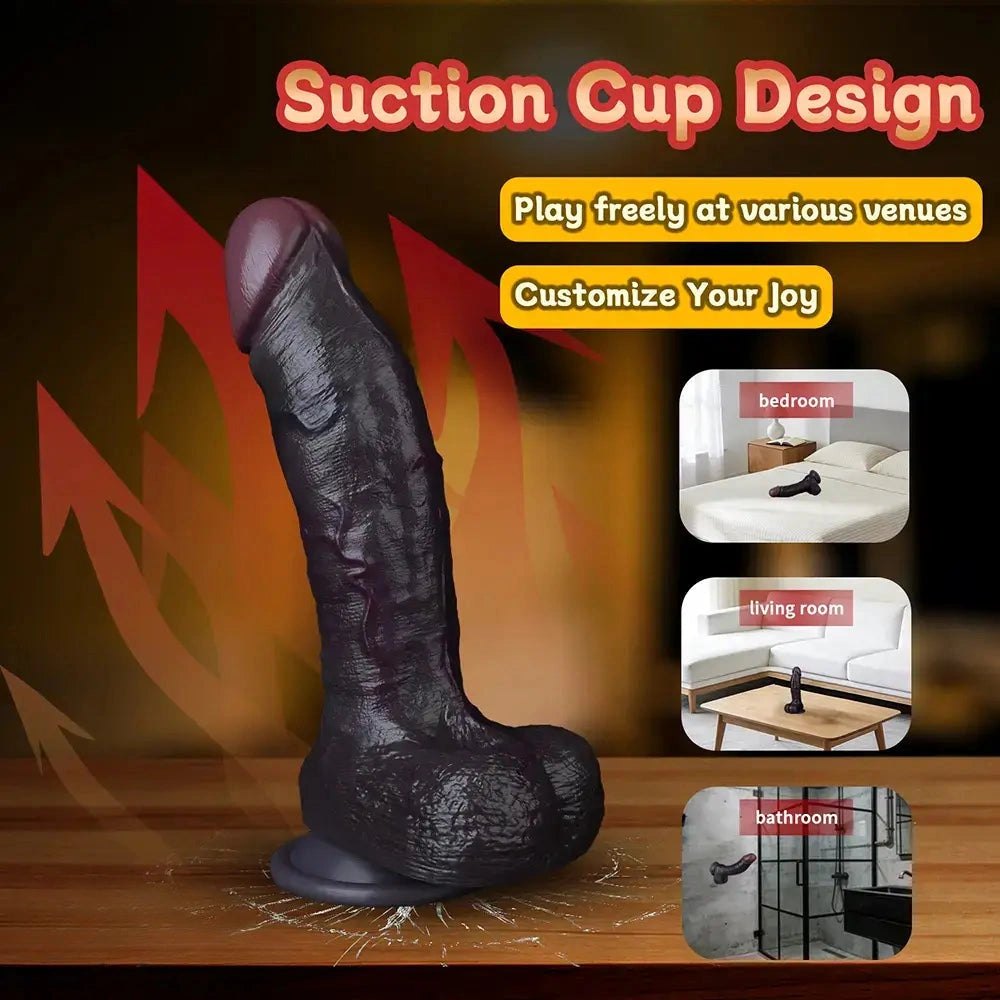Coffee Suction Cup Dildo 8 In - Silicone Suction Cup Dildo