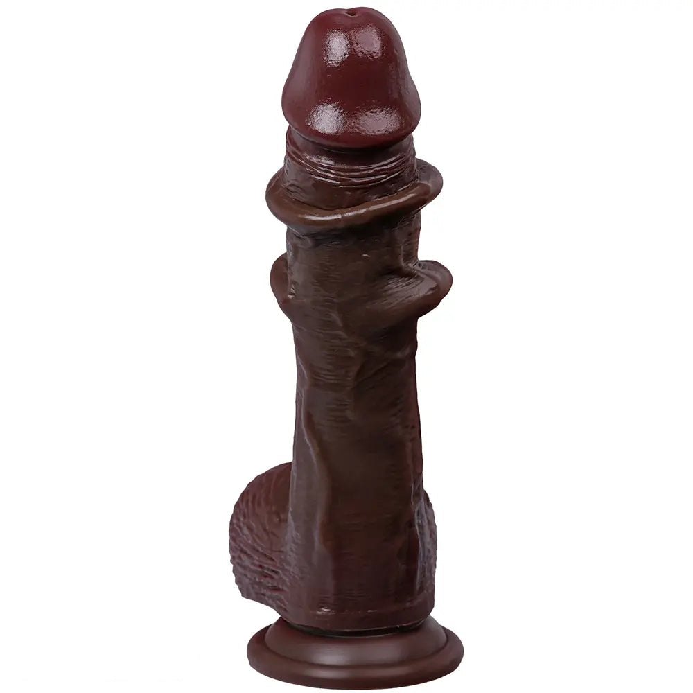 Coffee Tone Big Dildo - Silicone Big Dildo, 8.27 Inch