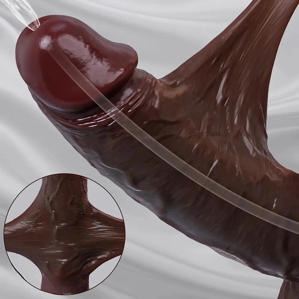 Coffee Tone Big Dildo - Silicone Big Dildo, 8.27 Inch