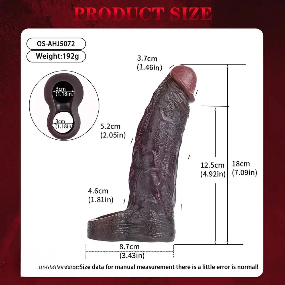 Coffee Tone Dildo Sleeve - Lifelike Silicone Dildo