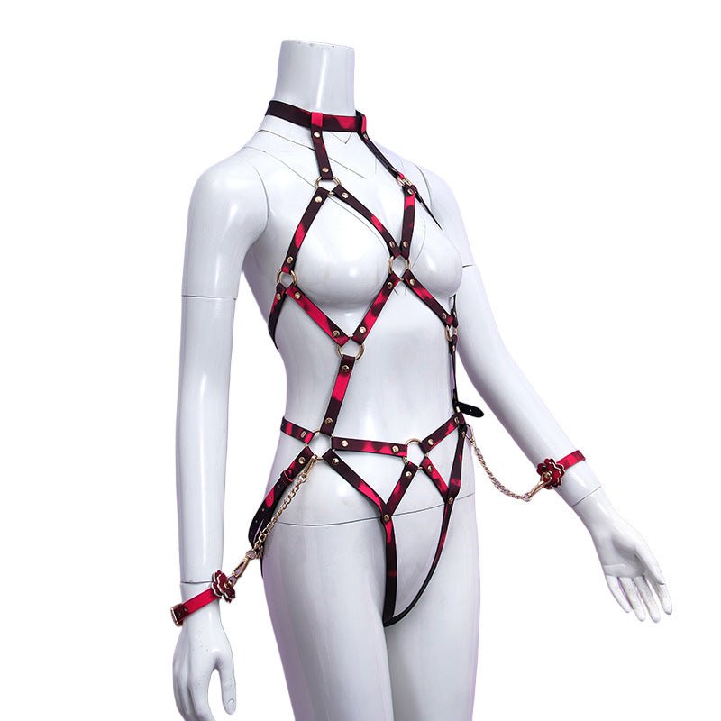 Color Change Bondage Harness - PU Leather Bondage Gear
