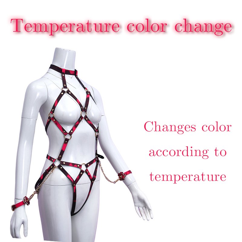 Color Change Bondage Harness - PU Leather Bondage Gear