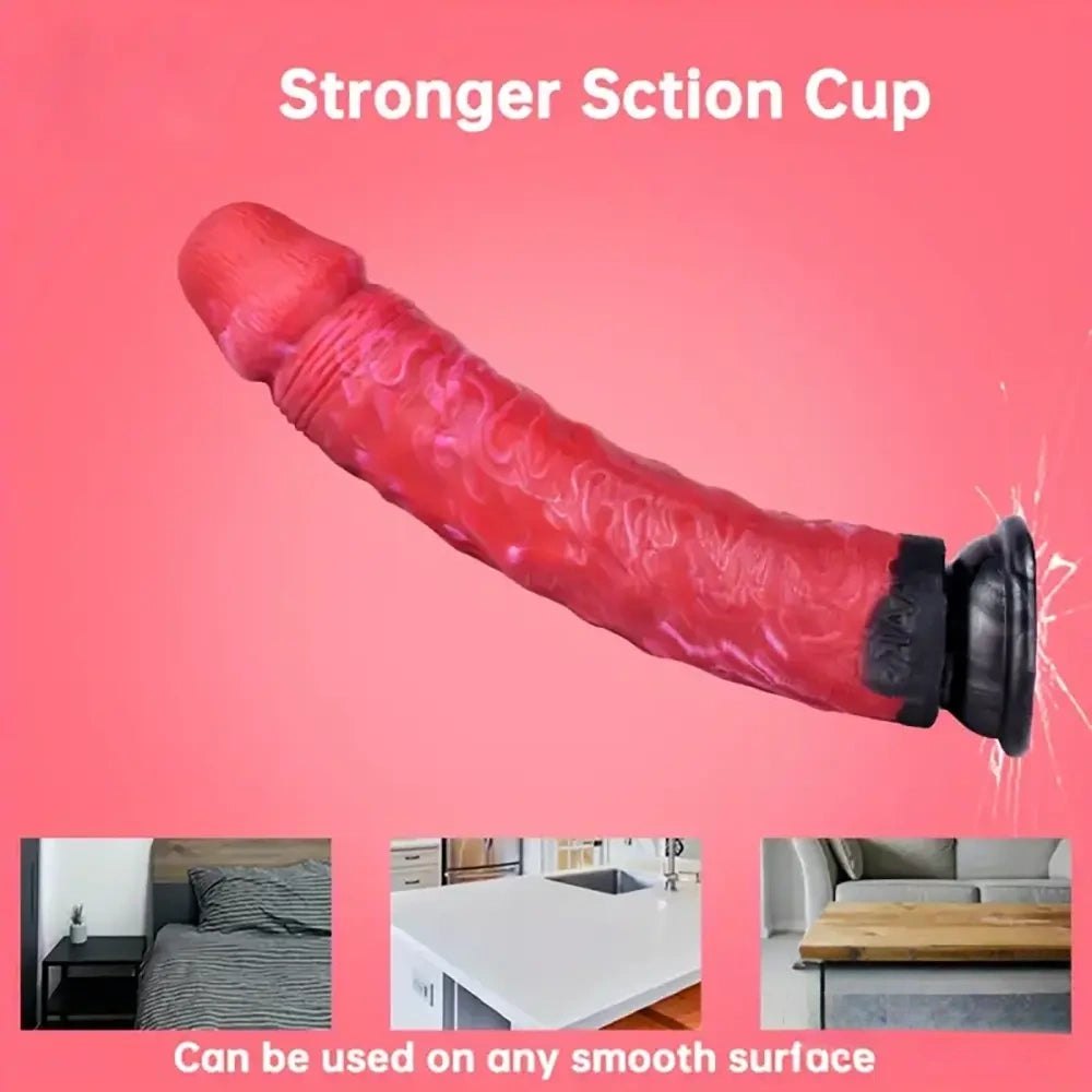 Colorful Suction Cup Dildo 9.45 in - Big Silicone Toy