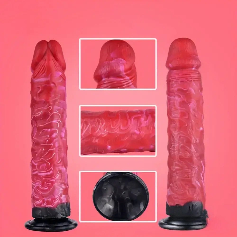 Colorful Suction Cup Dildo 9.45 in - Big Silicone Toy