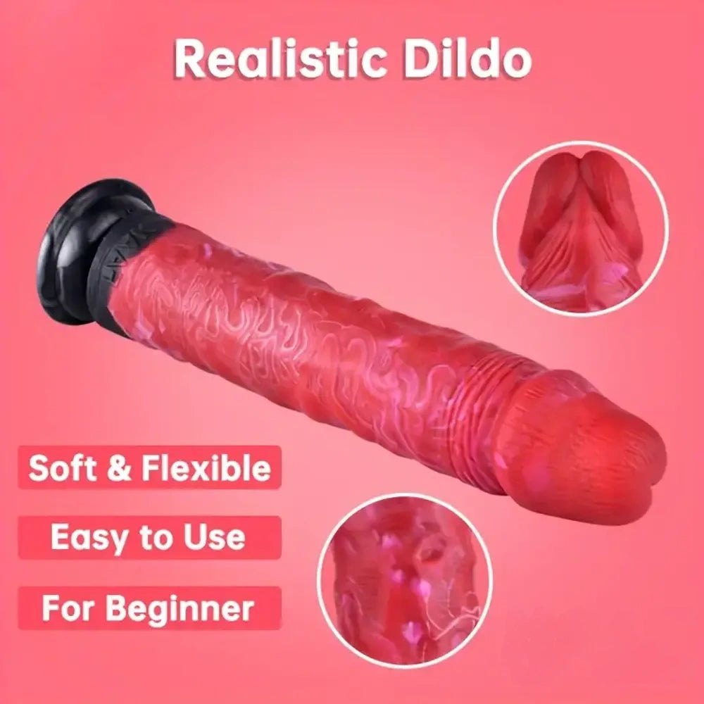 Colorful Suction Cup Dildo 9.45 in - Big Silicone Toy