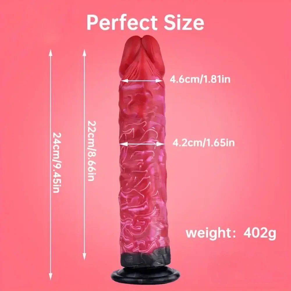 Colorful Suction Cup Dildo 9.45 in - Big Silicone Toy