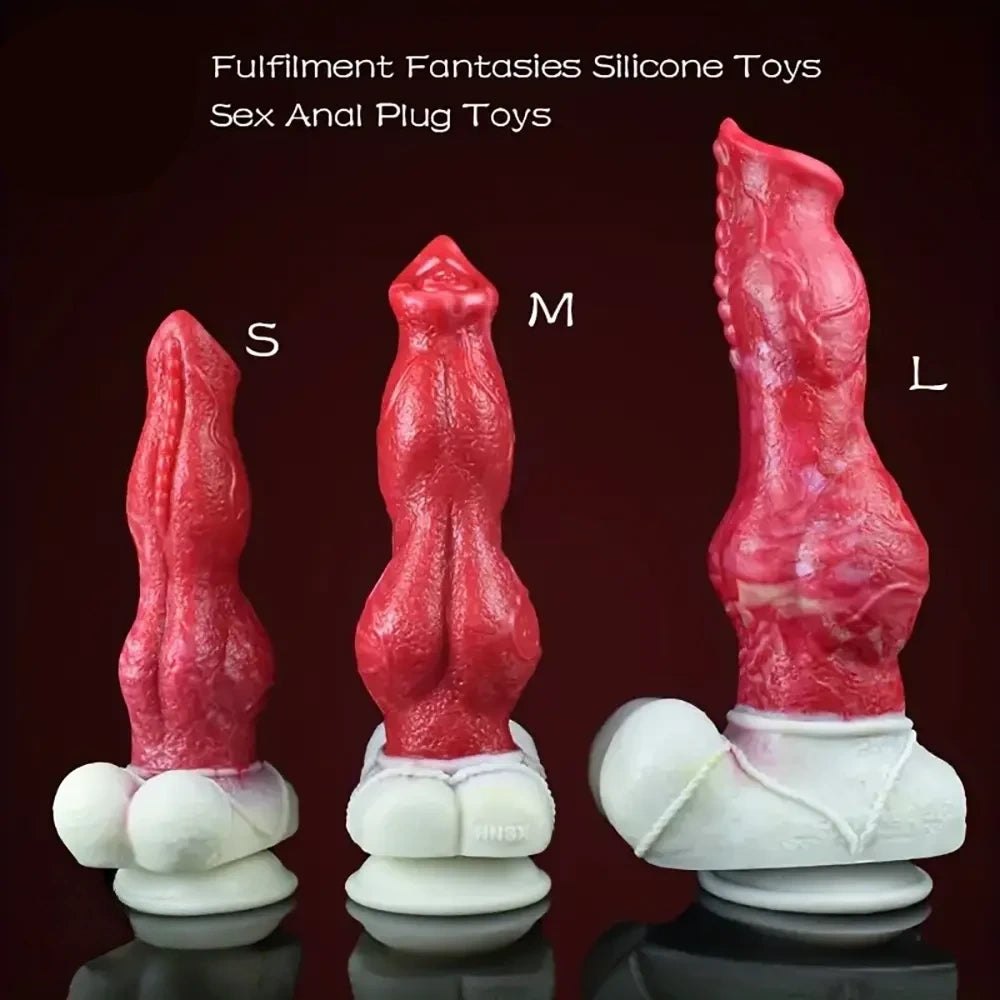 Colorful Dog Knot Dildo 8.66in - Knotted Dildo