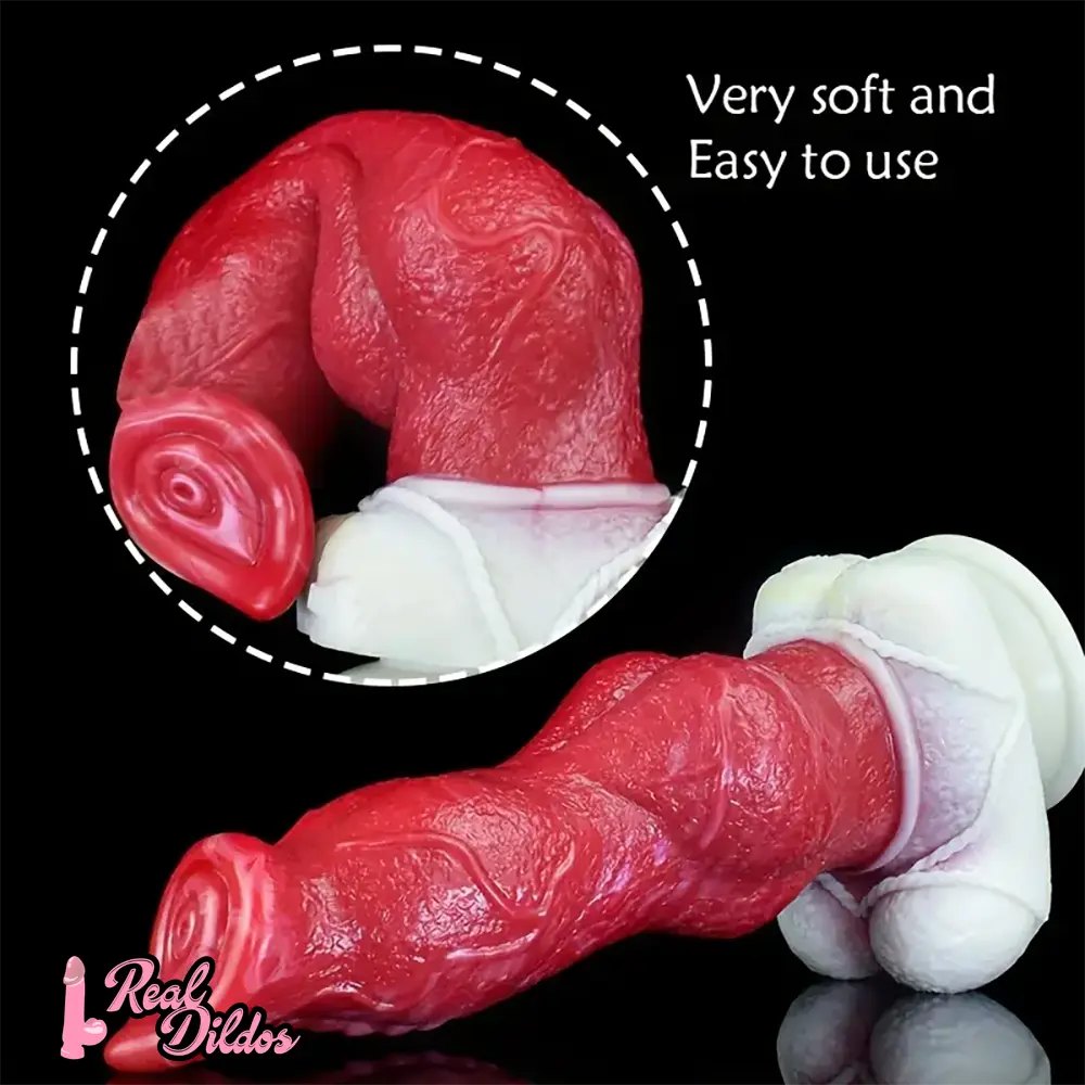 Colorful Dog Knot Dildo 8.66in - Knotted Dildo