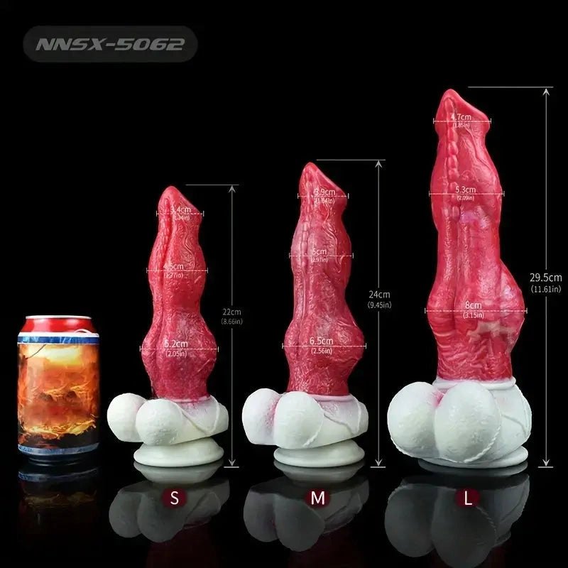 Colorful Dog Knot Dildo 8.66in - Knotted Dildo