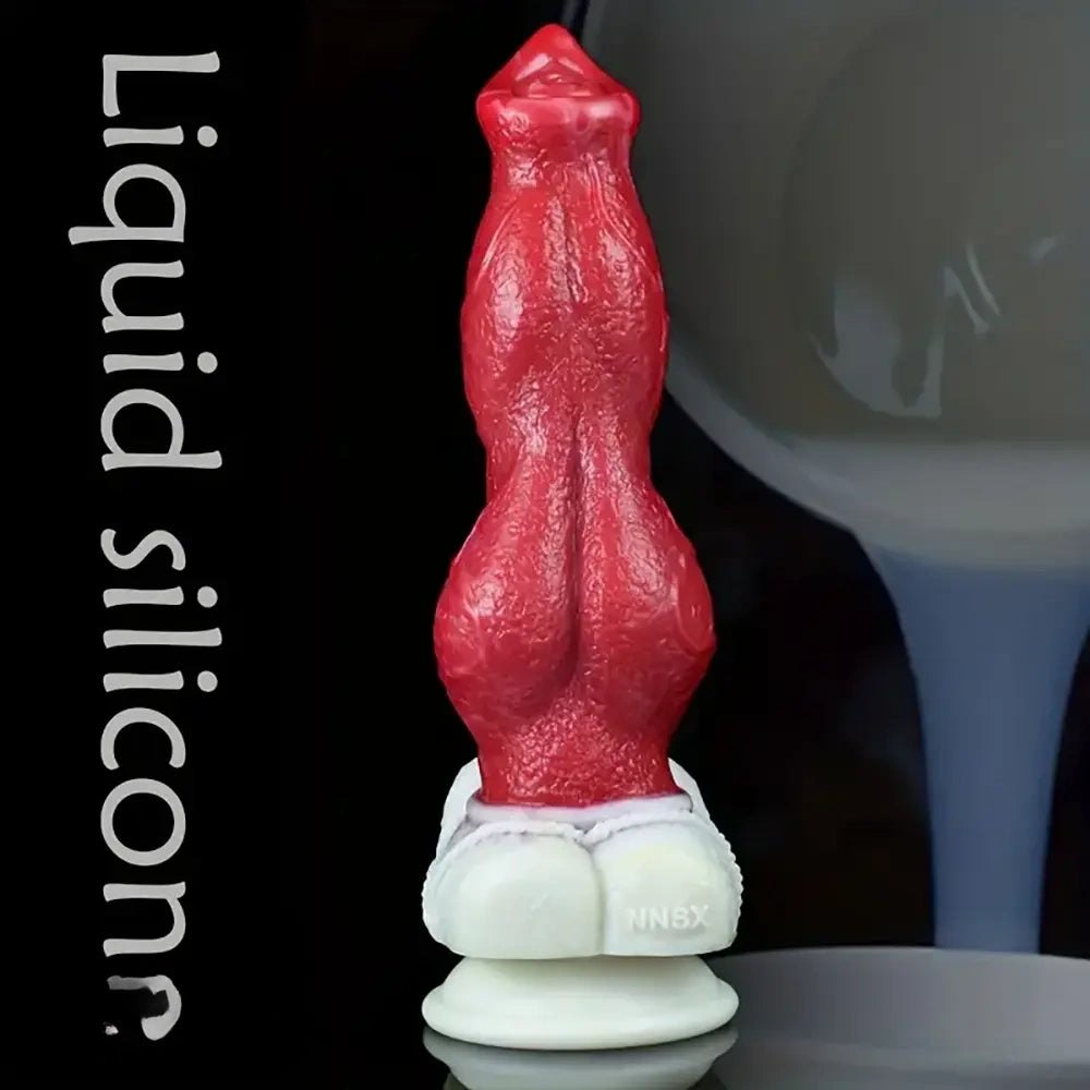 Colorful Dog Knot Dildo 8.66in - Knotted Dildo