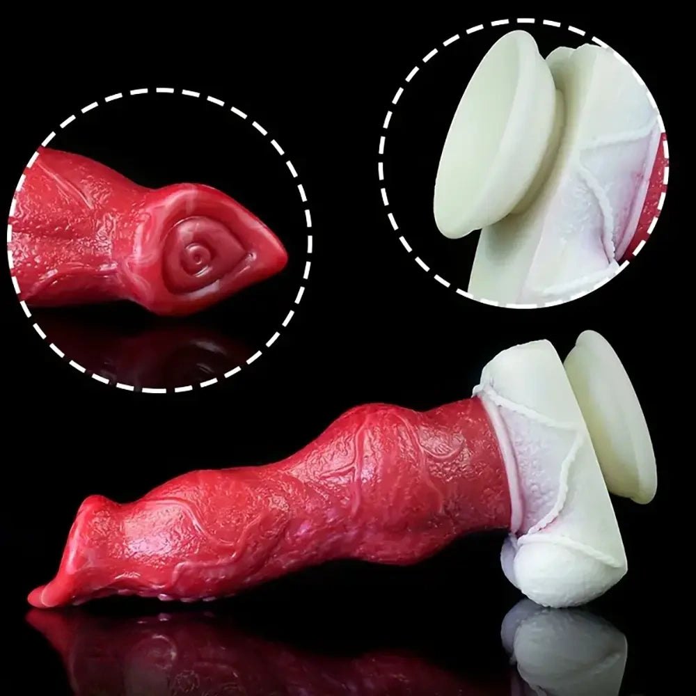 Colorful Dog Knot Dildo 8.66in - Knotted Dildo