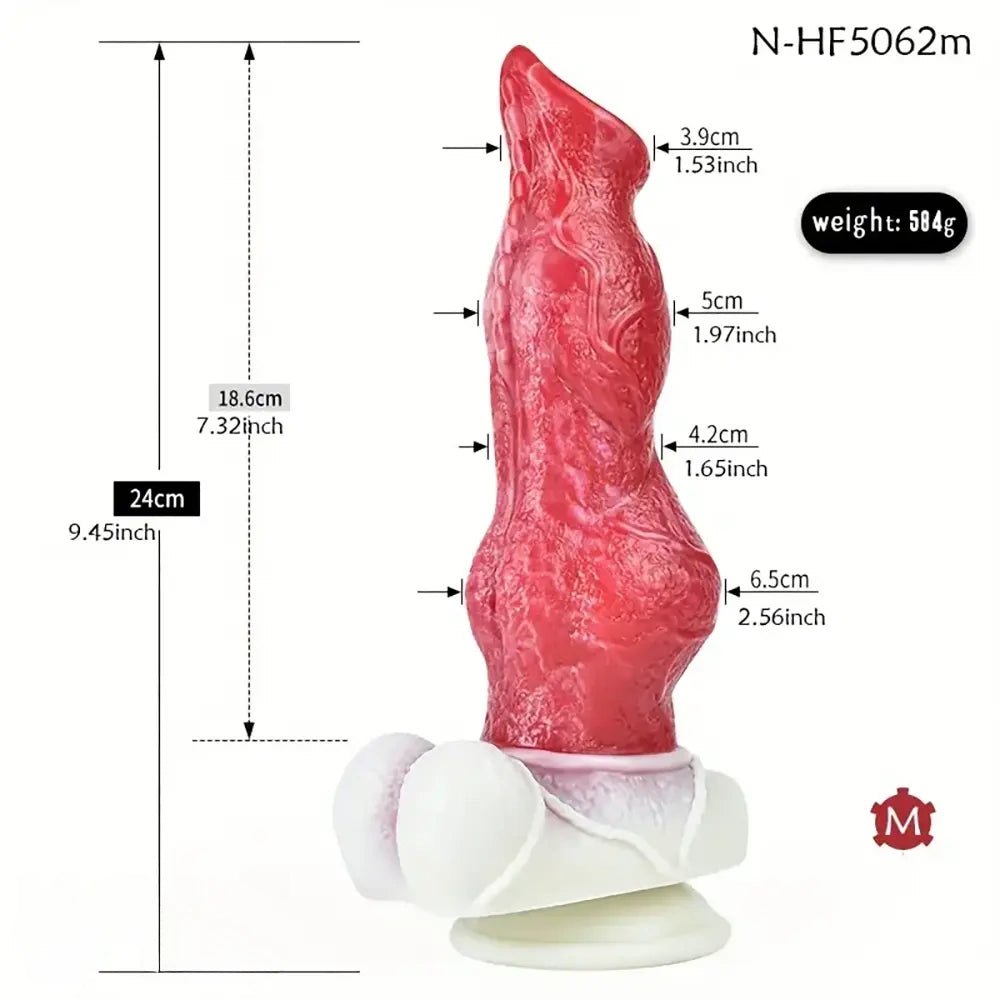 Colorful Dog Knot Dildo 8.66in - Knotted Dildo