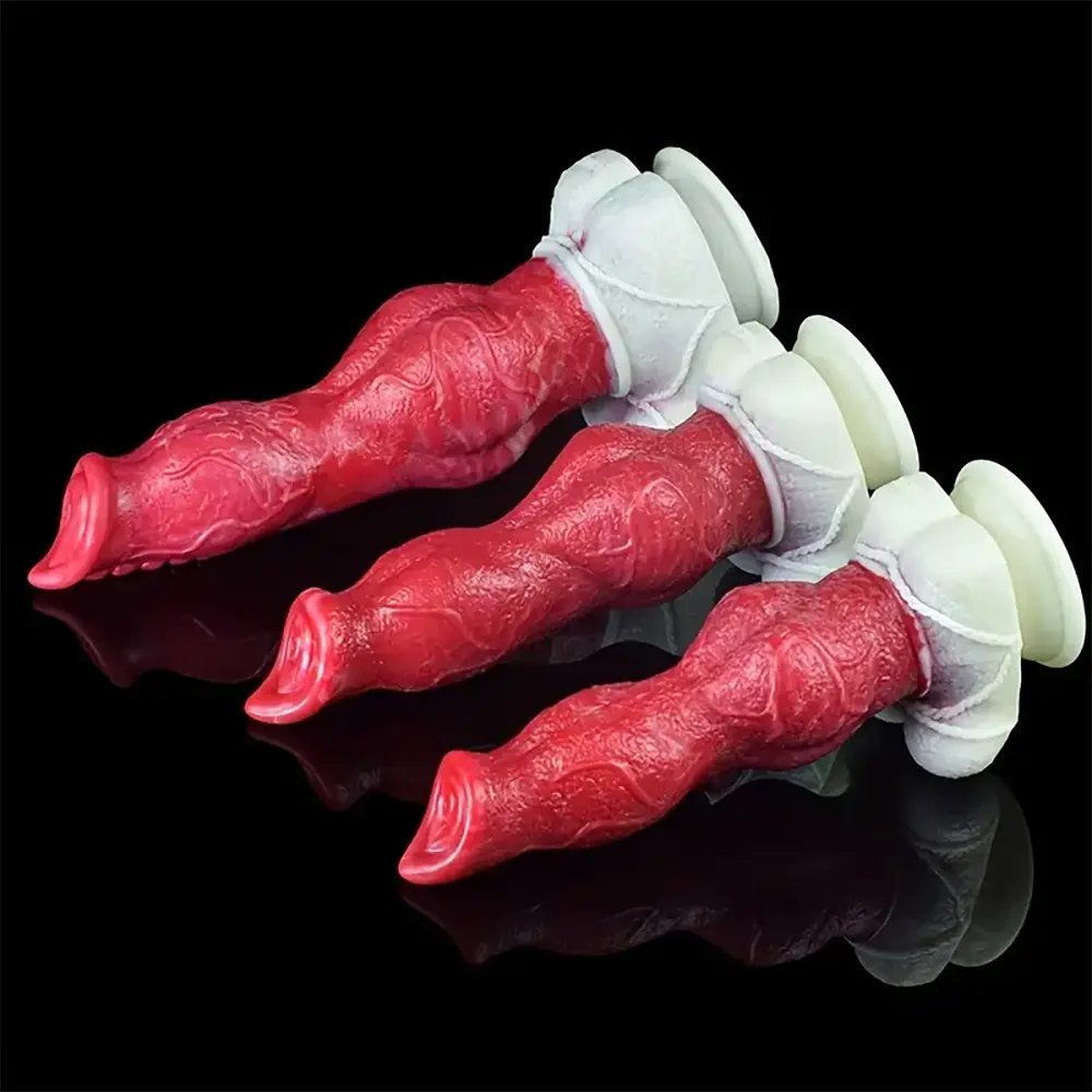 Colorful Dog Knot Dildo 8.66in - Knotted Dildo