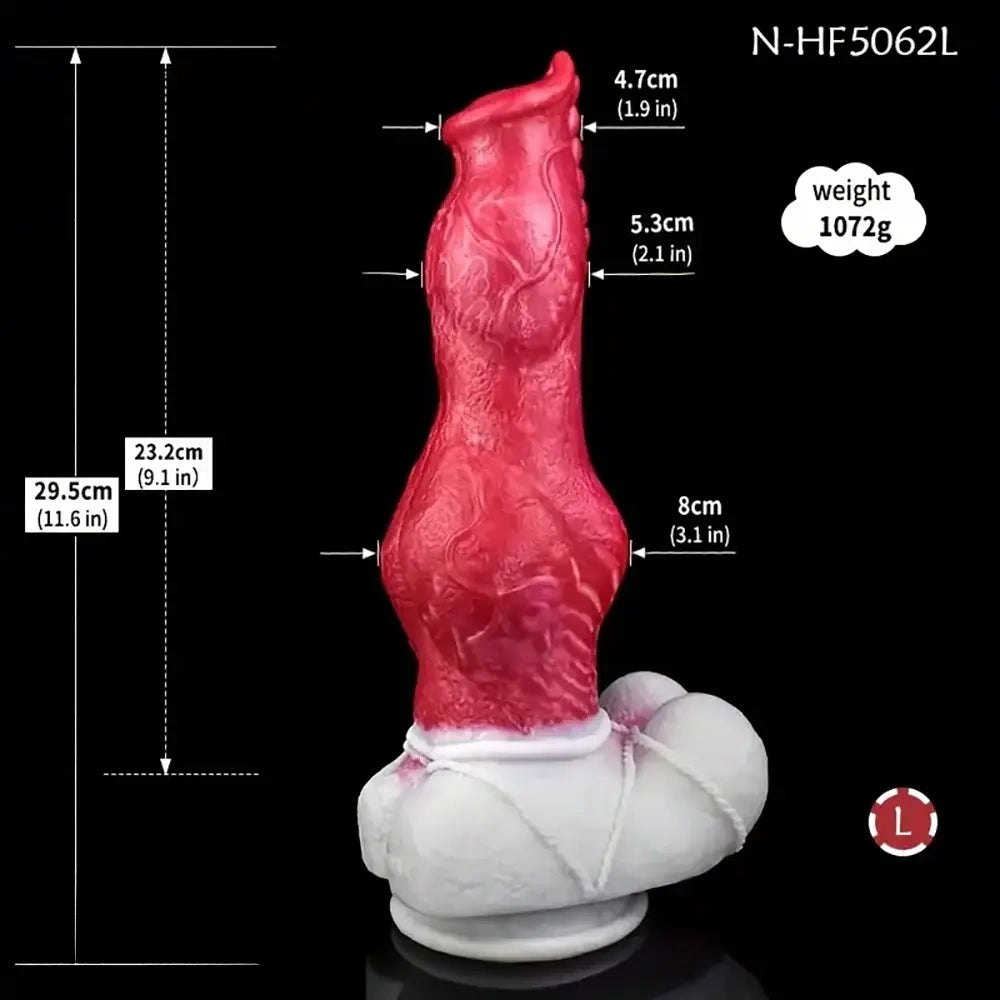 Colorful Dog Knot Dildo 8.66in - Knotted Dildo