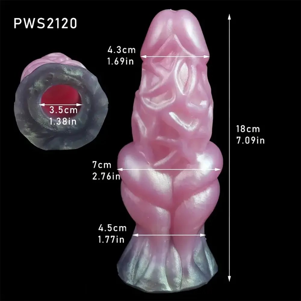 Colorful Knot Animal Dildo 7.09in - Horse Style Knot Dildo