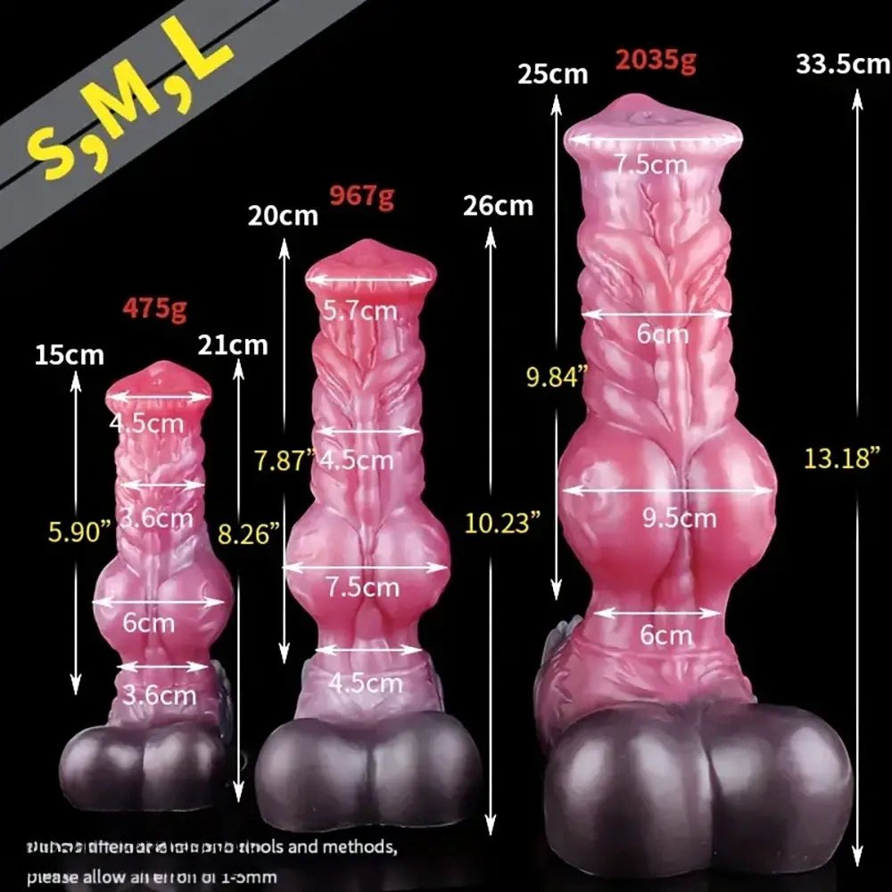 Colorful Knotted Horse Dildo - Knotted Animal Dildo