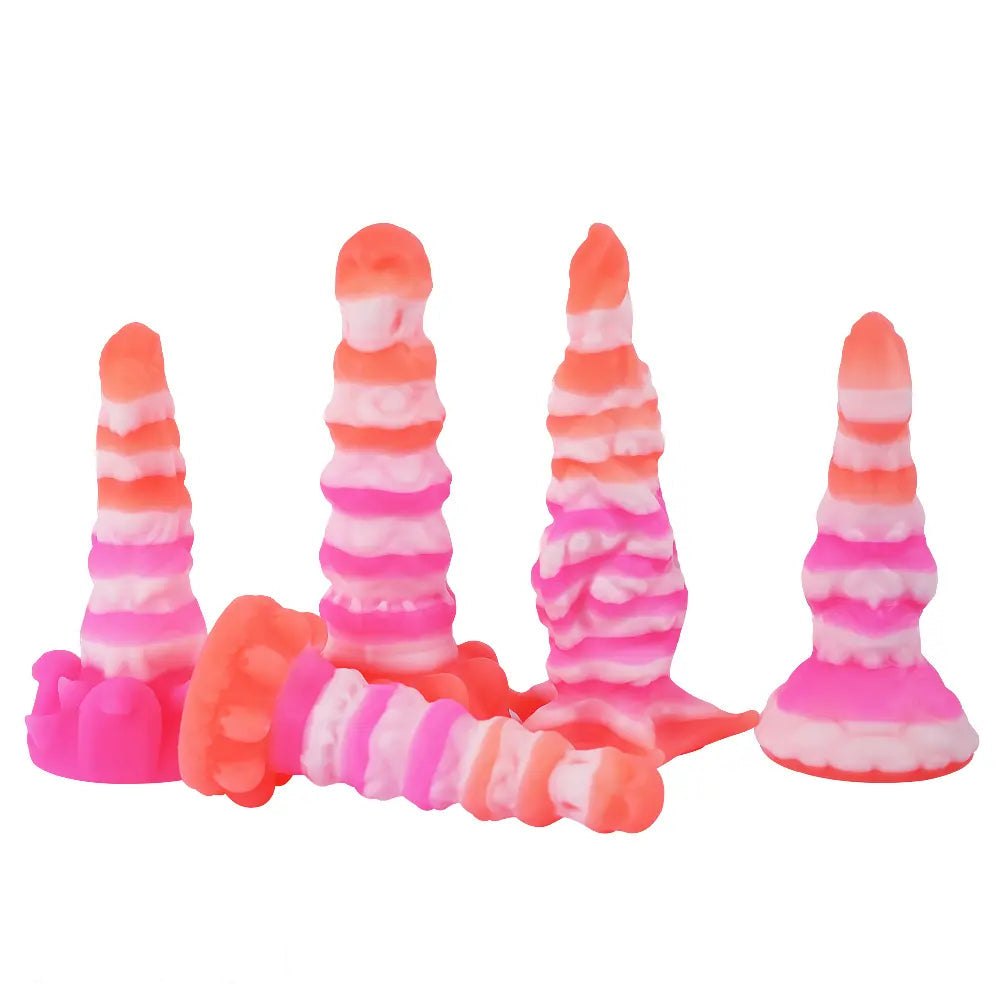 Colorful Ridged Fantasy Dildo Set - Fantasy Monster Dildo