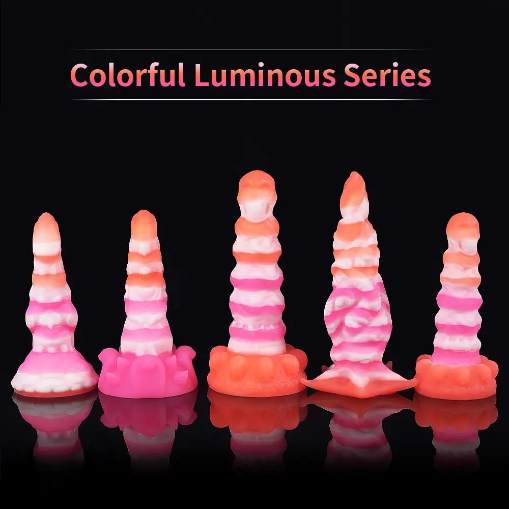 Colorful Ridged Fantasy Dildo Set - Fantasy Monster Dildo