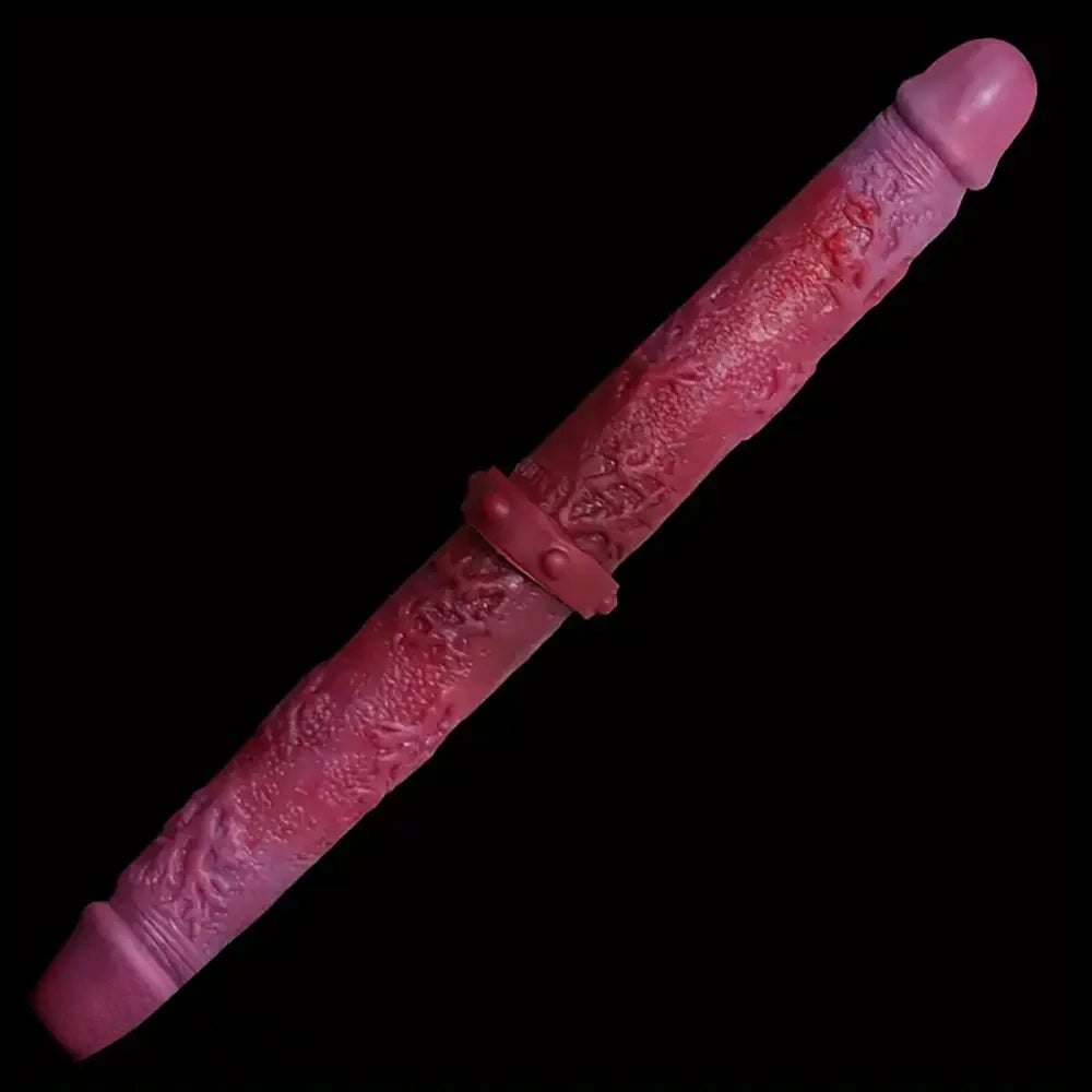 Colorful Double-Head Dildo 14.96 in - Silicone Strap-On Dildo