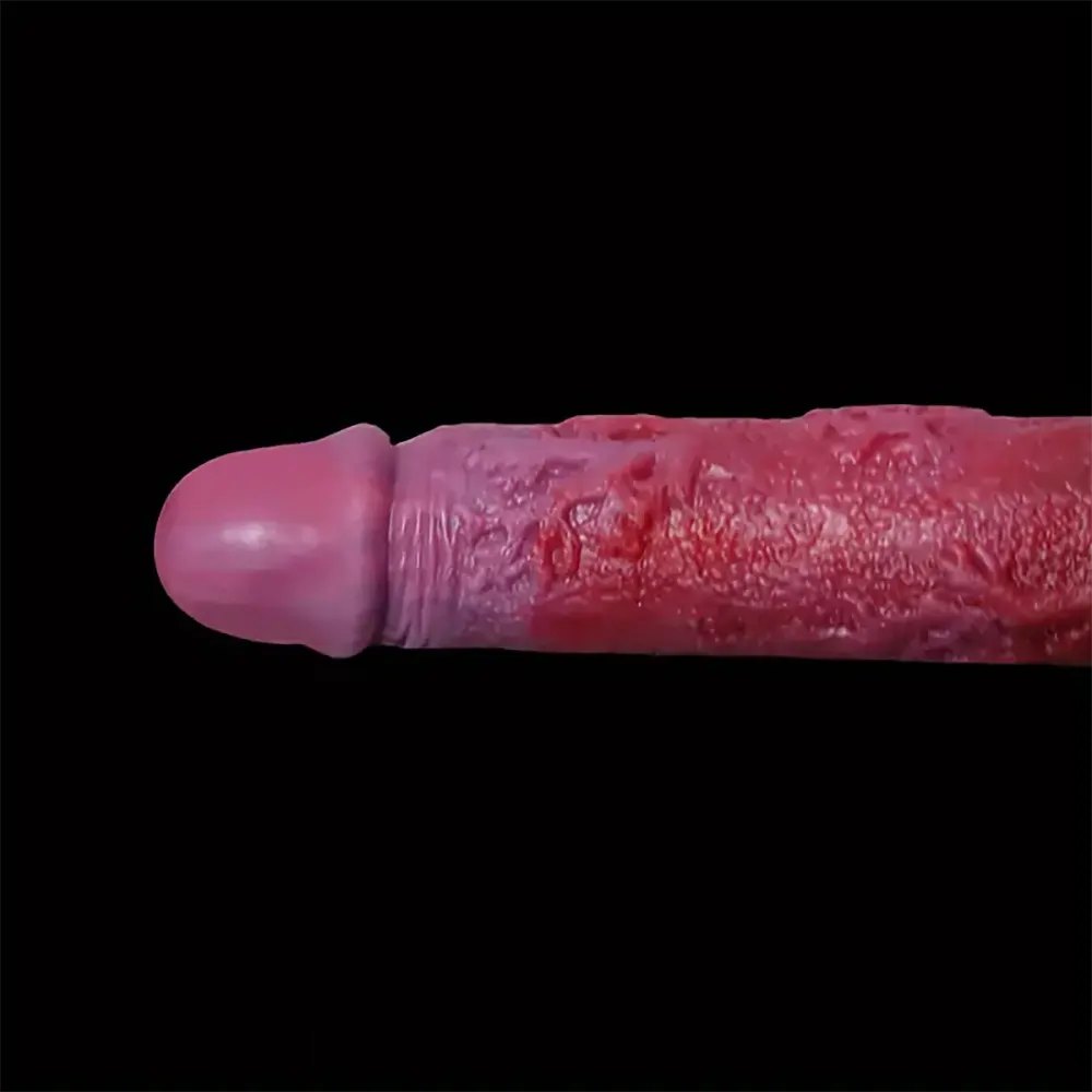 Colorful Double-Head Dildo 14.96 in - Silicone Strap-On Dildo