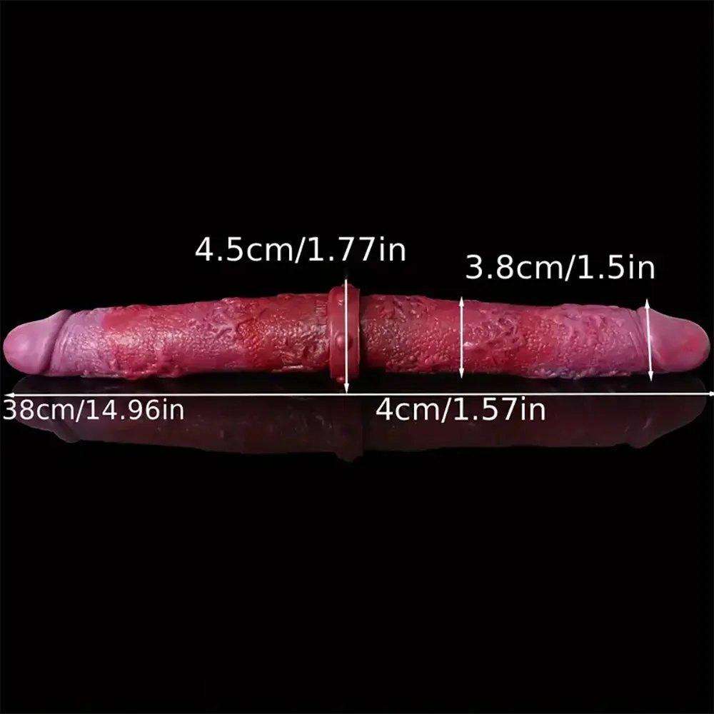 Colorful Double-Head Dildo 14.96 in - Silicone Strap-On Dildo