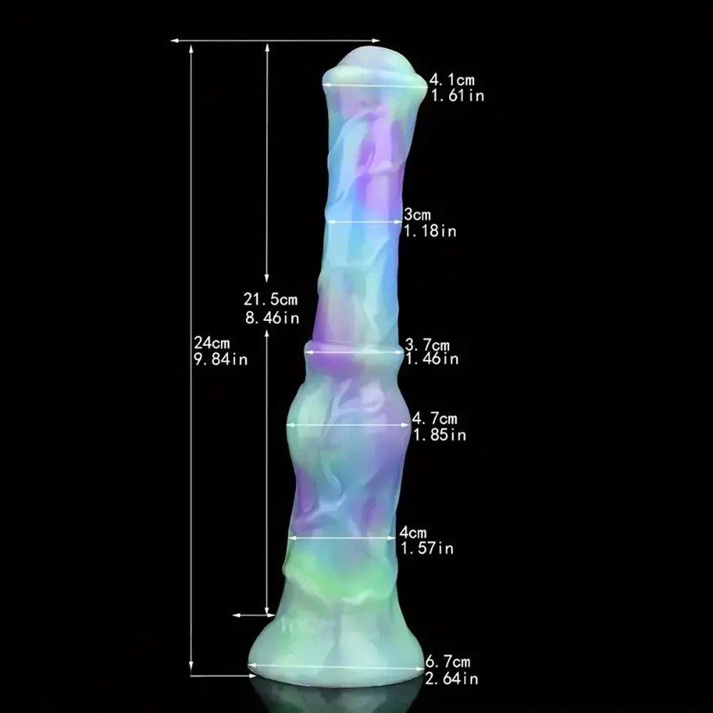 Colorful Silicone Horse Dildo 9.84 In - Animal Knot Dildo