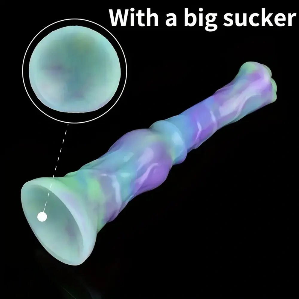 Colorful Silicone Horse Dildo 9.84 In - Animal Knot Dildo