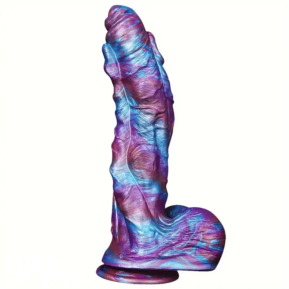 Colorful Swirl Textured Fantasy Dildo - Monster Dildo