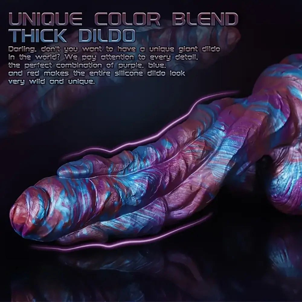 Colorful Swirl Textured Fantasy Dildo - Monster Dildo