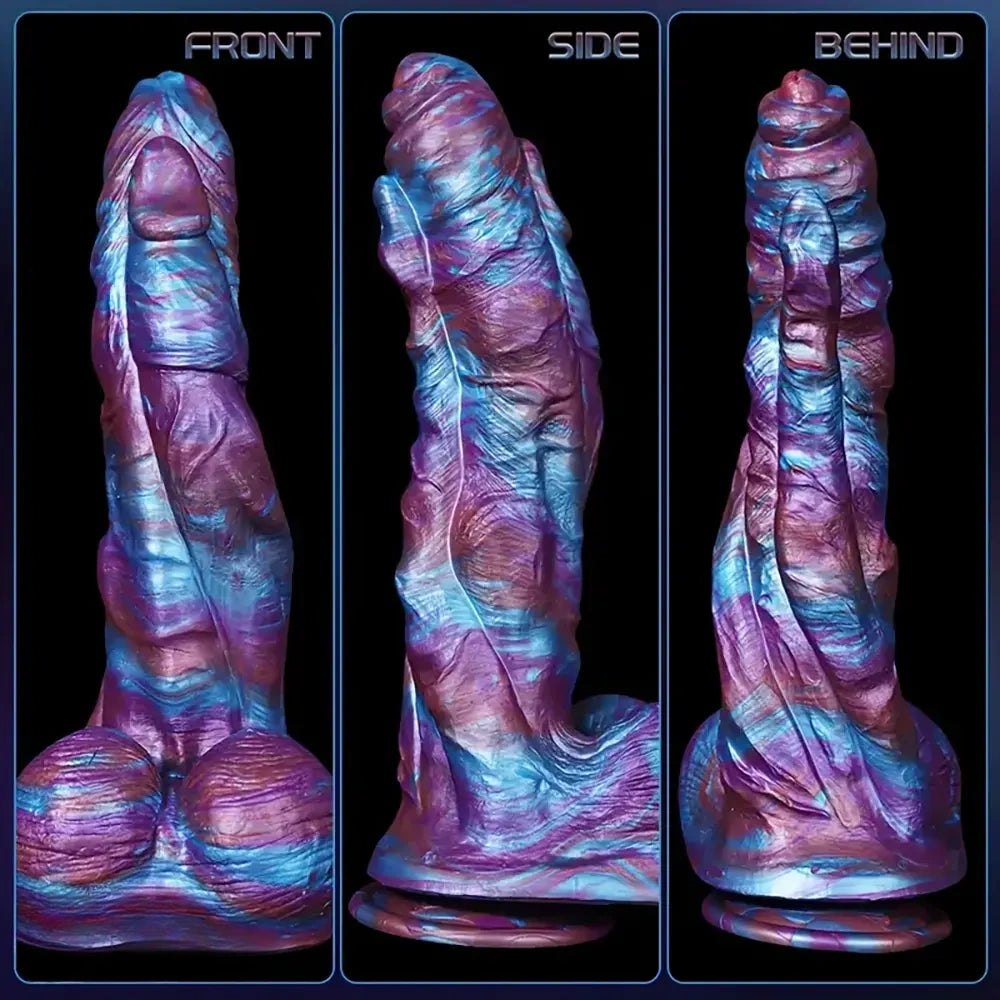 Colorful Swirl Textured Fantasy Dildo - Monster Dildo
