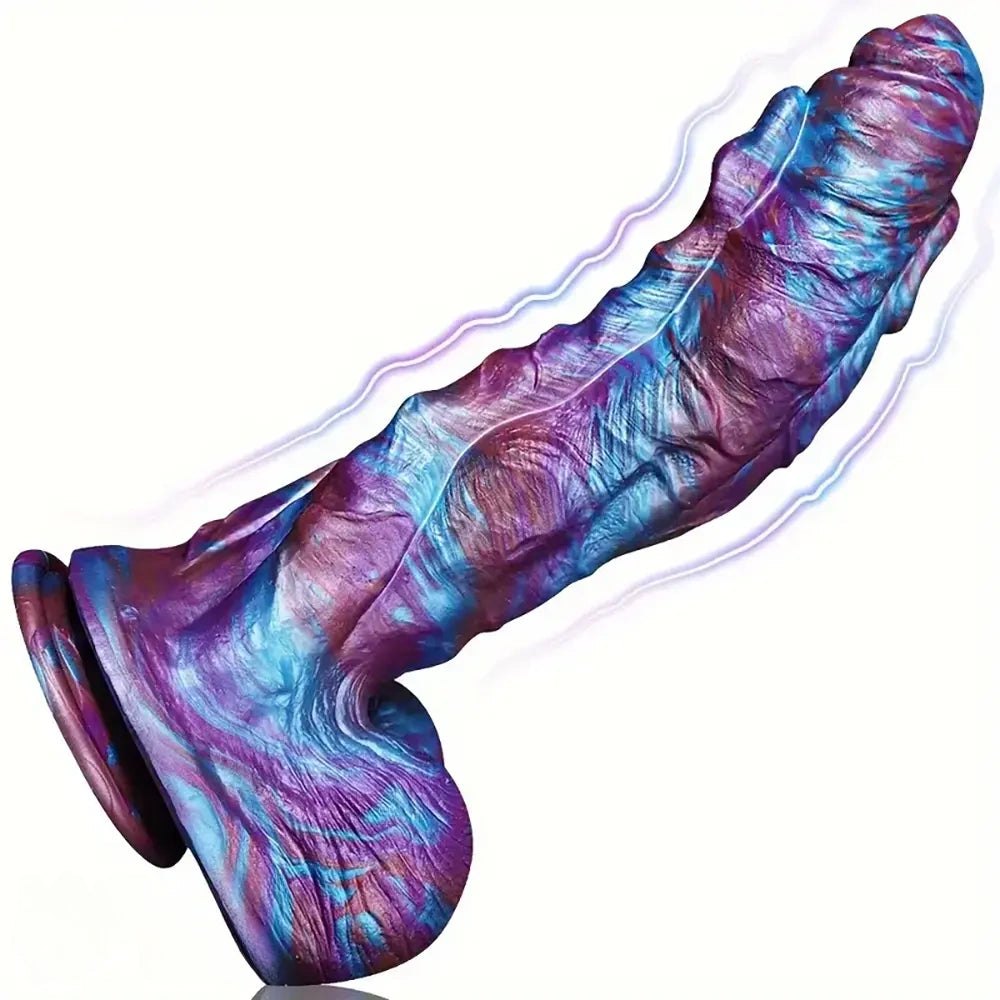 Colorful Swirl Textured Fantasy Dildo - Monster Dildo