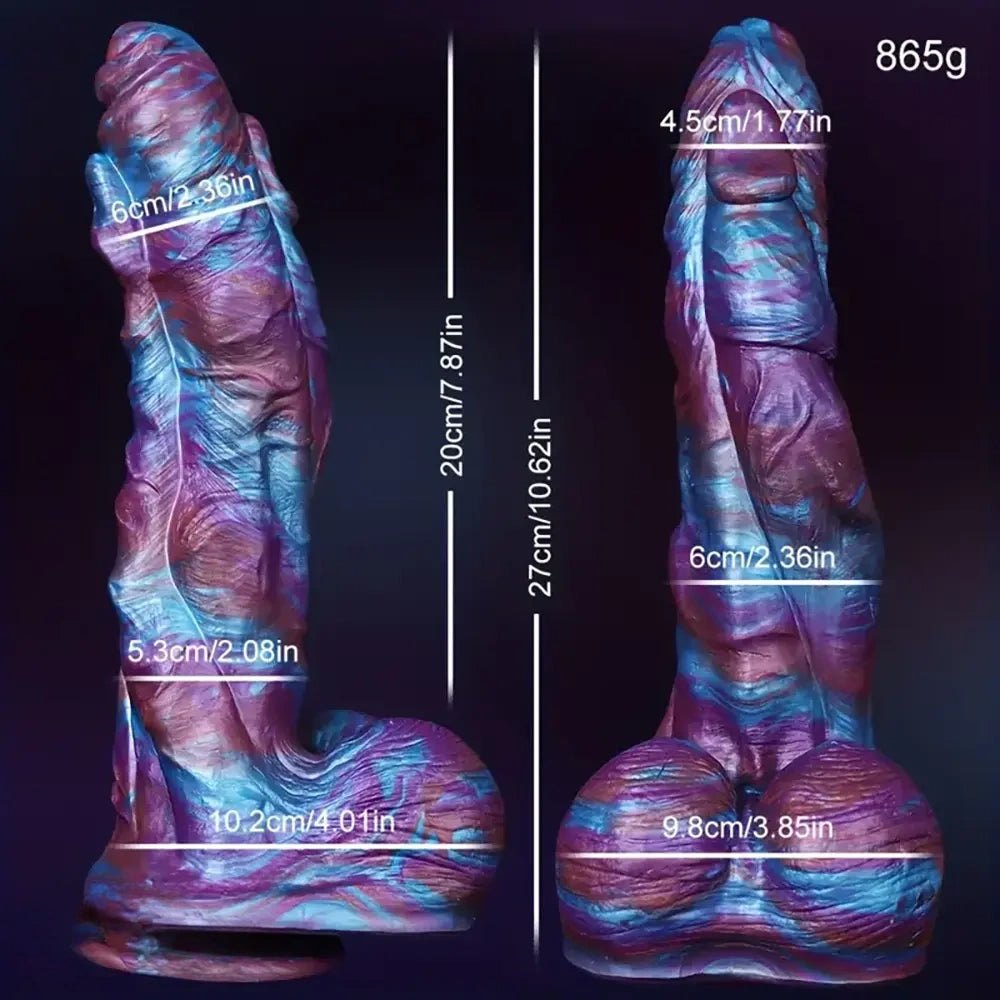Colorful Swirl Textured Fantasy Dildo - Monster Dildo