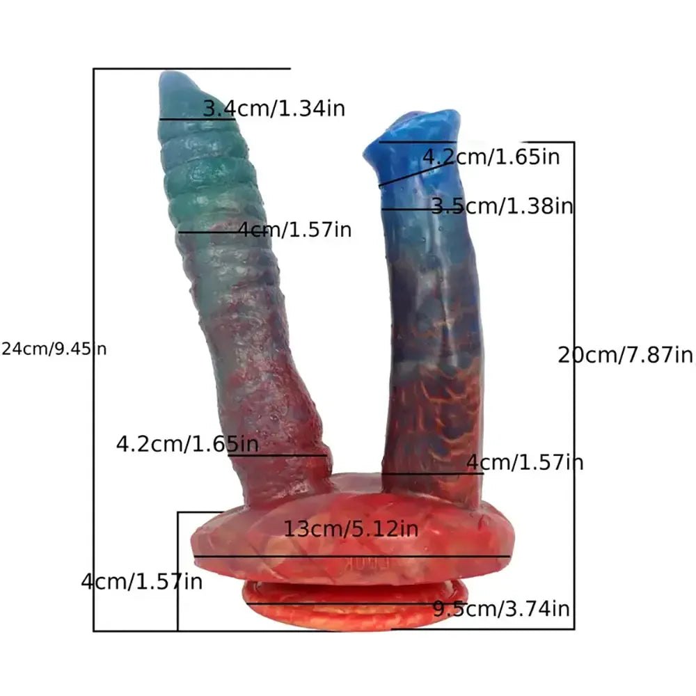 Colorful U-Shaped Double Dildo - Double Ended Strap-On Dildo